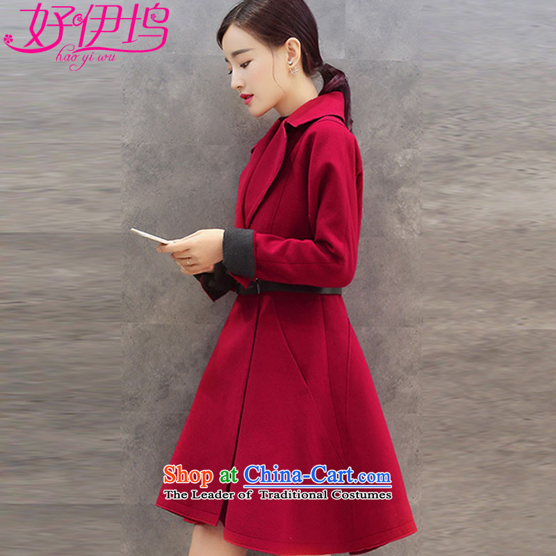 Good docking gross? coats of female COAT 2015 autumn and winter new Korean version in the Sau San long wool a wool coat 609 wine red M'good docking , , , shopping on the Internet
