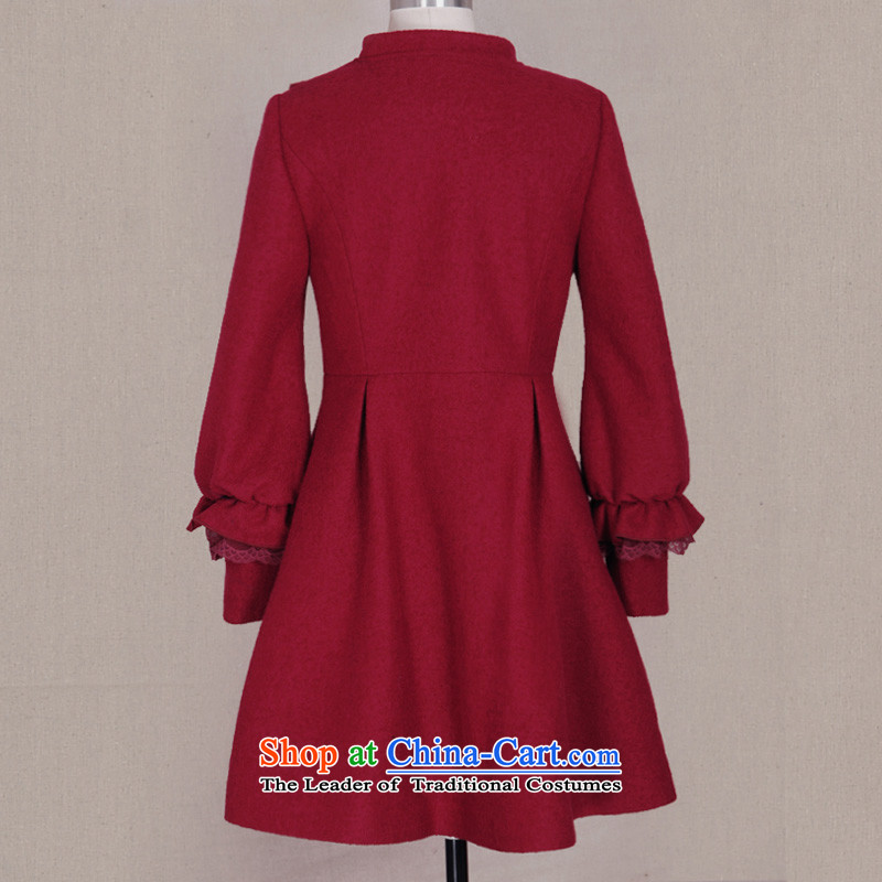Fireworks ironing 2015 Autumn new original temperament lace stitching long-sleeved jacket tin rain gross? wine red M fireworks iron , , , shopping on the Internet