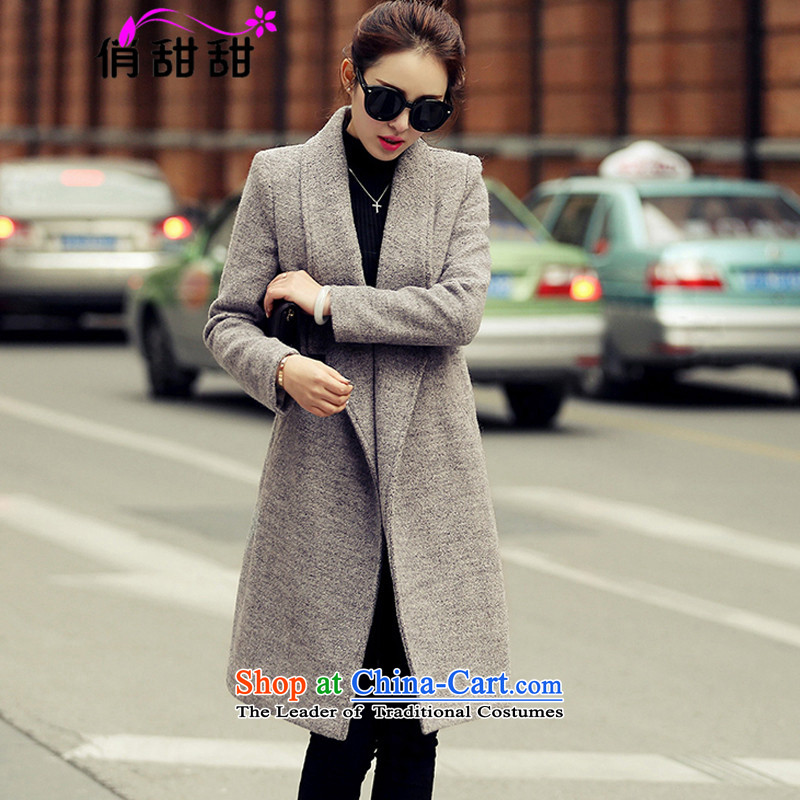 For sweet winter 2015 new thick a wool coat in the long load Fleece Jacket is Sau San Female Red M is sweet shopping on the Internet has been pressed.