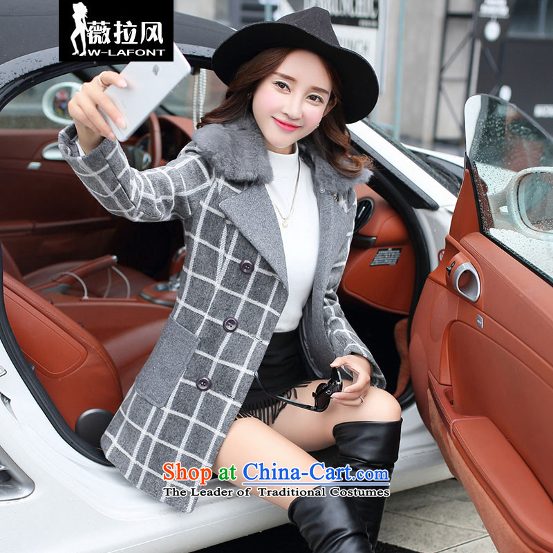Vera wind 2015 winter new Korean wool commuter OL a really lapel collar gross large compartments spell in warm color thick long coats gross? jacket female Red Grid M Vera winds (W-LAFONT) , , , shopping on the Internet