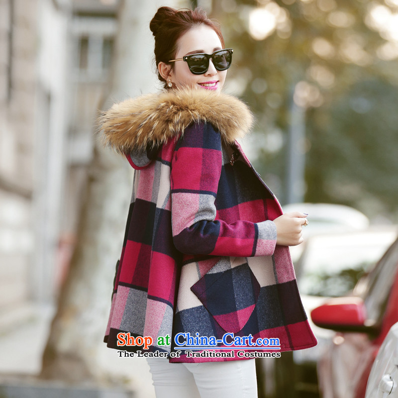 Vera wind 2015 Autumn New) Korean cloak knots gross coats stylish girl? graphics thin cap long-sleeved commuter wild woolen coat female JACKET, M, Ms Audrey EU winter red (W-LAFONT) , , , shopping on the Internet