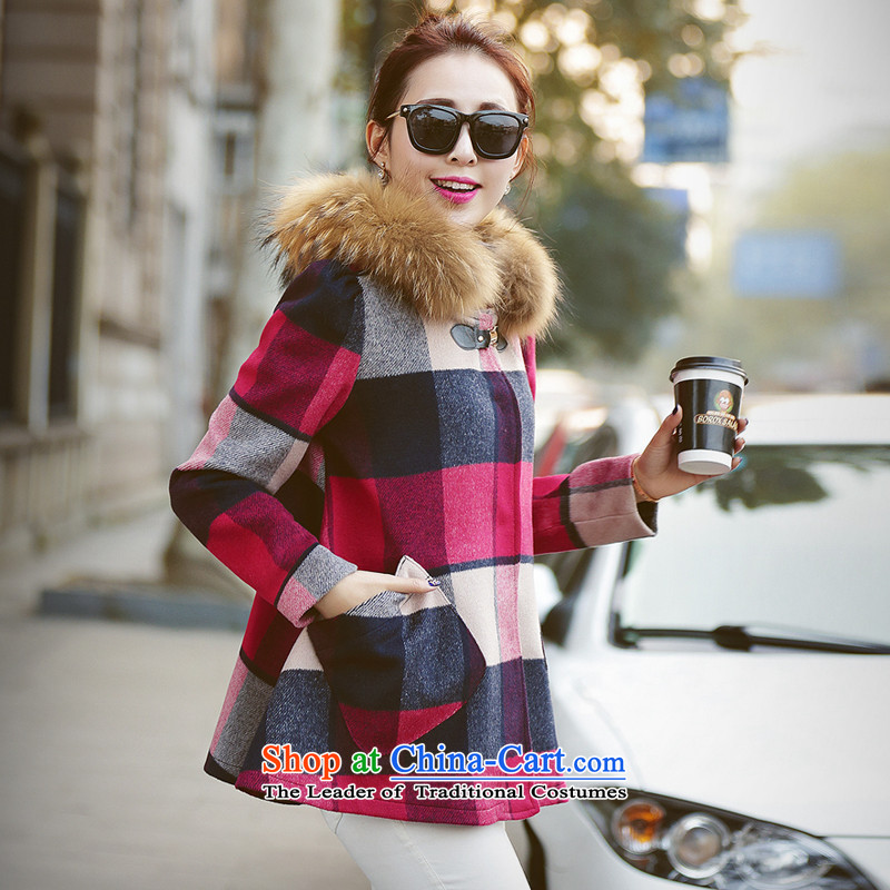 Vera wind 2015 Autumn New) Korean cloak knots gross coats stylish girl? graphics thin cap long-sleeved commuter wild woolen coat female JACKET, M, Ms Audrey EU winter red (W-LAFONT) , , , shopping on the Internet