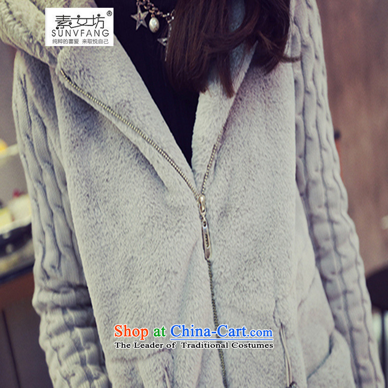 Motome workshop for larger female thick sister to thick coat 2015 Fall/Winter Collections new to intensify the thick cotton jacket thickness sister 069 gray 5XL recommended weight, 170-200 Motome Fong (SUNVFANG) , , , shopping on the Internet