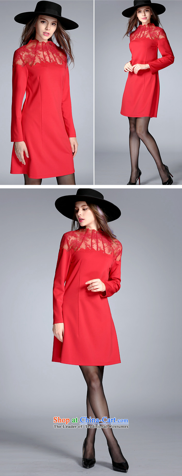 The Ni dream new) Autumn 2015 Europe to increase women's burden of code 200 mm thick temperament lace stitching Sau San dresses j8088 long-sleeved black XXXL picture, prices, brand platters! The elections are supplied in the national character of distribution, so action, buy now enjoy more preferential! As soon as possible.