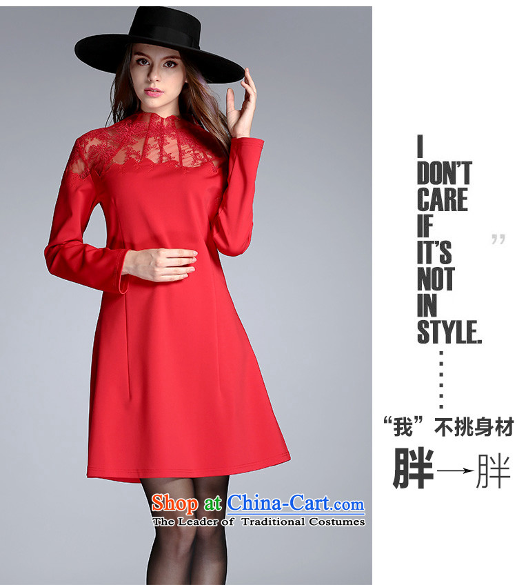 The Ni dream new) Autumn 2015 Europe to increase women's burden of code 200 mm thick temperament lace stitching Sau San dresses j8088 long-sleeved black XXXL picture, prices, brand platters! The elections are supplied in the national character of distribution, so action, buy now enjoy more preferential! As soon as possible.