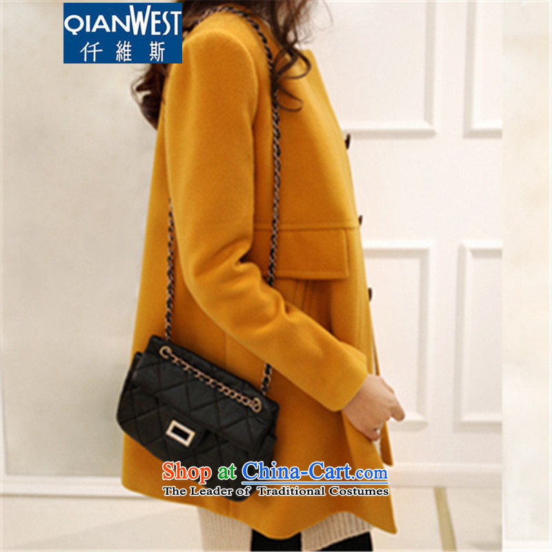 The Scarlet Letter, larger female thick sister wild COAT 2015 autumn and winter to increase women's code in sister thick long thin hair? jacket graphics 071 5XL turmeric yellow 190-225 recommended weight, Shigeru (QIANWEISI) , , , shopping on the Internet