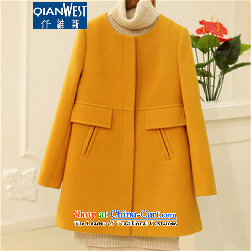 The Scarlet Letter, larger female thick sister wild COAT 2015 autumn and winter to increase women's code in sister thick long thin hair? jacket graphics 071 5XL turmeric yellow 190-225 recommended weight, Shigeru (QIANWEISI) , , , shopping on the Internet