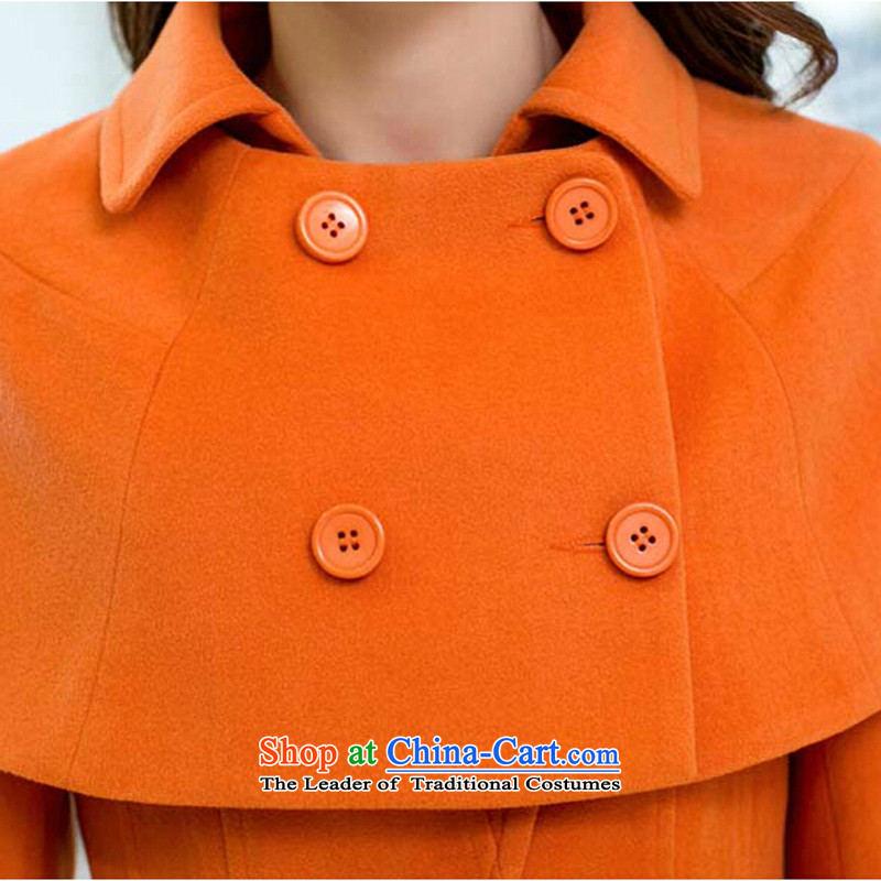 Shirley Europe 2015 Fall/Winter Collections new stylish Sau San cloak? In gross jacket long Korean female coats gross? Orange , L, OSCE Shirley (OU).... LIAN XUE shopping on the Internet