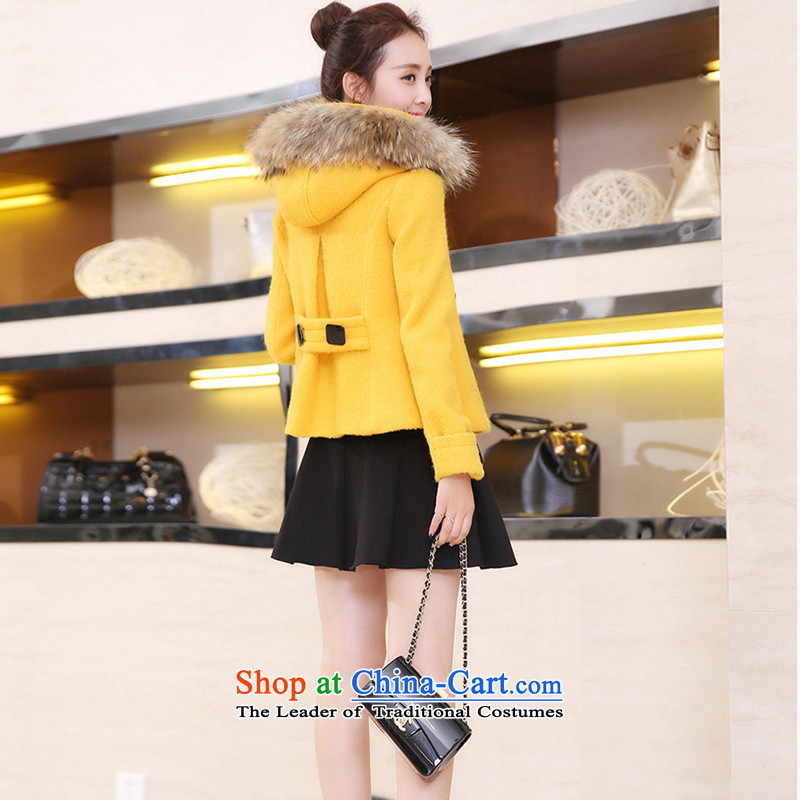 Ms Audrey Eu for winter 2015 in accordance with the American Girl short of female Korean jacket is thicker double-cap with large stingrays sub really gross for Connie son with mink coats Yellow M sub), Ms Audrey EU, gross collar (veleey) , , , shopping on