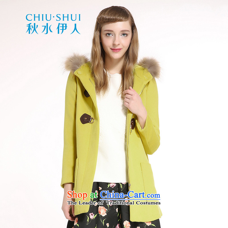 Chaplain who winter campaign for women of the new sub-gross Sleek and versatile solid color minimalist Metal Buckle Material? long coat 165_88A_L yellow