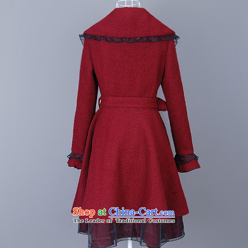 Fireworks Hot Winter 2015 new original female temperament, long-Sau San gross jacket coat it by the End Of Flora Season wine red hot spot, Fireworks M , , , shopping on the Internet