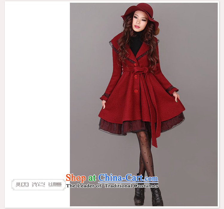 Fireworks Hot Winter 2015 new original female temperament, long-Sau San gross jacket coat it by the End Of Flora Season wine red Spot Image, price M, brand platters! The elections are supplied in the national character of distribution, so action, buy now enjoy more preferential! As soon as possible.