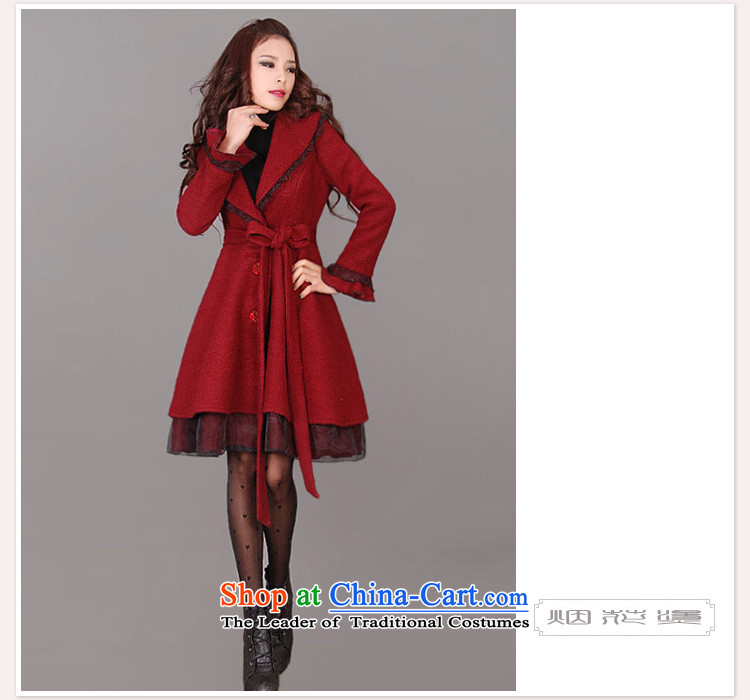 Fireworks Hot Winter 2015 new original female temperament, long-Sau San gross jacket coat it by the End Of Flora Season wine red Spot Image, price M, brand platters! The elections are supplied in the national character of distribution, so action, buy now enjoy more preferential! As soon as possible.