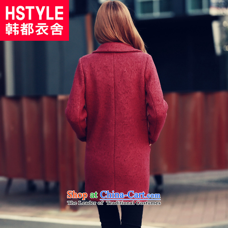 Korea has the Korean version of the Dag Hammarskjöld yi 2015 winter clothing new products female youth solid color graphics thin, long jacket IG4524 gross? restaurant wine red M, Korea has Yi Homes , , , shopping on the Internet