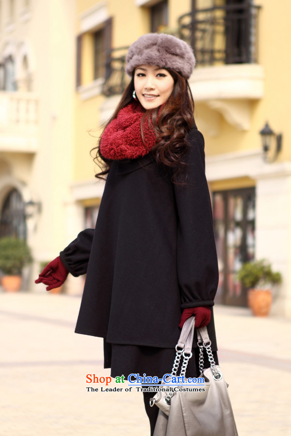 Euro 2015 yarn covered by the autumn and winter new larger female thick MM Mount Korean pregnant women cloak?? coats jacket gross windbreaker girl in long thin black plus lint-free video, pictures, prices, XXL brand platters! The elections are supplied in the national character of distribution, so action, buy now enjoy more preferential! As soon as possible.