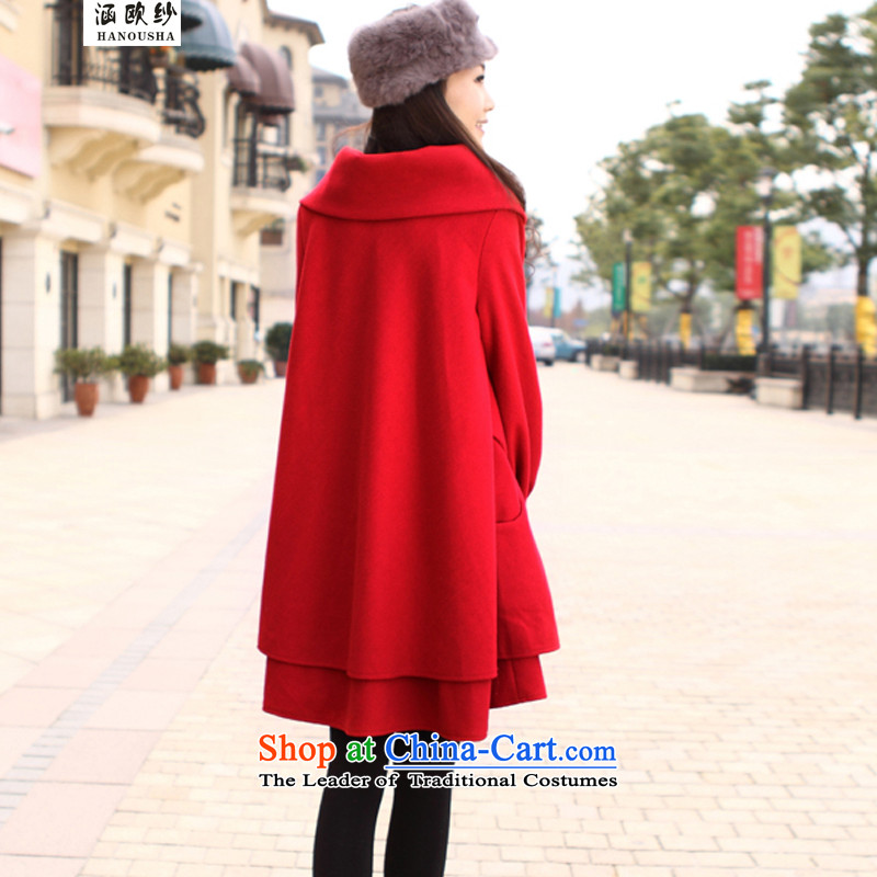 Euro 2015 yarn covered by the autumn and winter new larger female thick MM Mount Korean pregnant women cloak?? coats jacket gross windbreaker girl in long thin black plus lint-free video XXL,) yarn (hanousha covered by OSCE) , , , shopping on the Internet