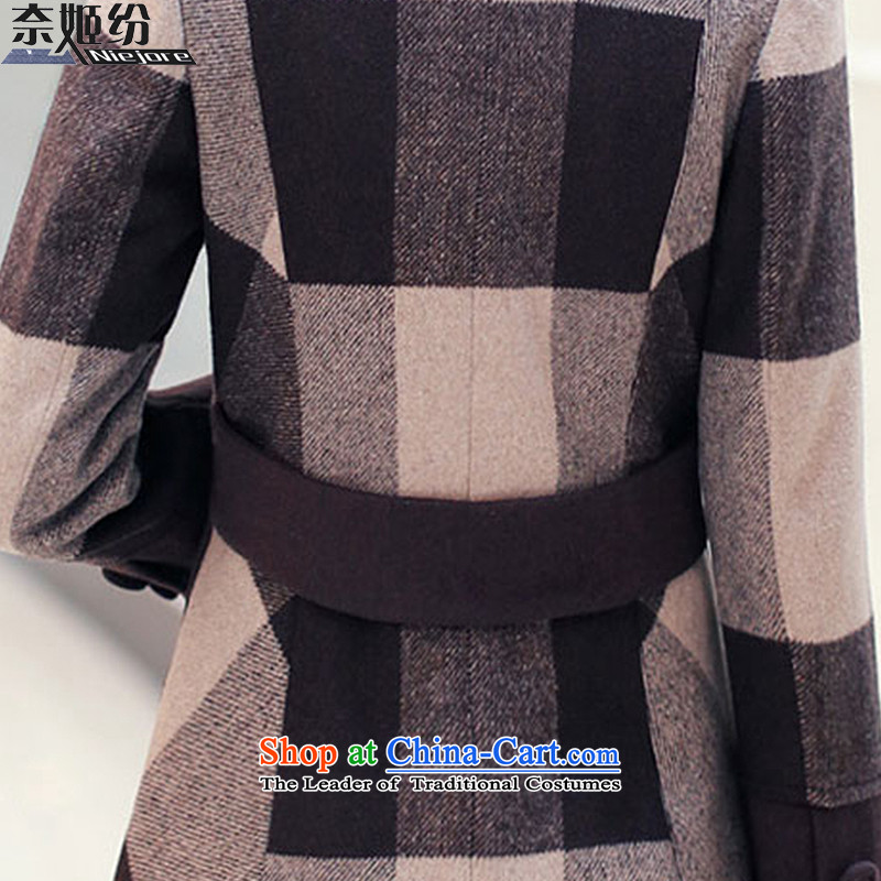 The Suu Kyi withdrawal of autumn and winter 2015 new temperament Sau San video thin grid? female 9301# gross coats and coffee-colored grid , L, the Suu Kyi tracking (NIEJORE) , , , shopping on the Internet
