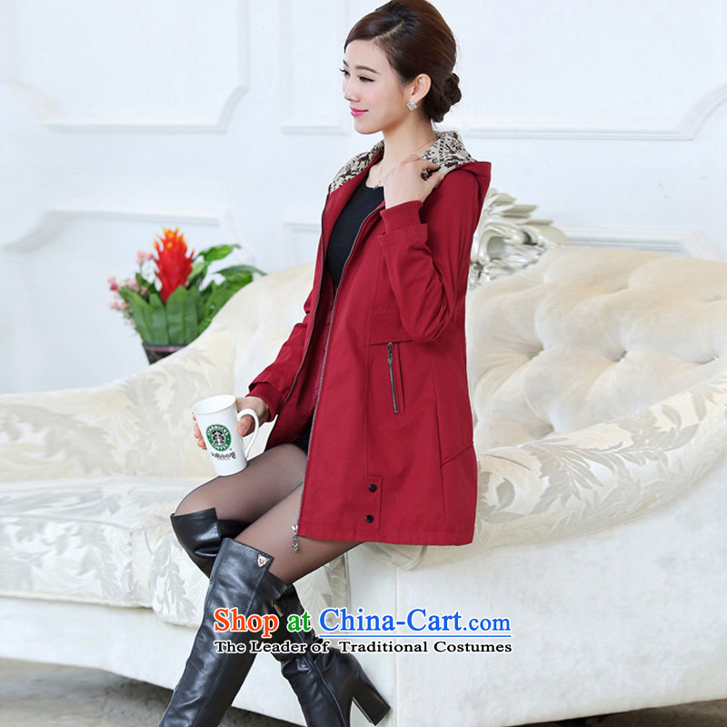 In 2015, the largest number Kou Women Fall/Winter Collections new to intensify the thick mm windbreaker and long for women video thin F6462 jacket, wine red 2XL, Kou (kousai) , , , shopping on the Internet