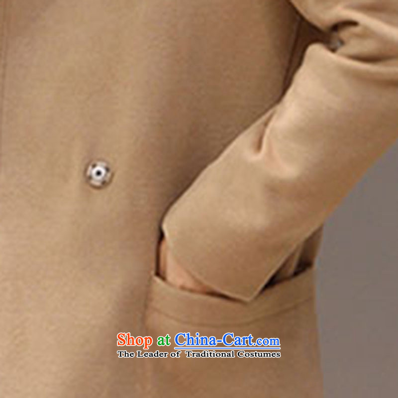 The spring of 2015 the new definition of autumn and winter new cocoon-long hair a wool coat female hair? jacket female khaki M, Chun Man (CHUNMANLI) , , , shopping on the Internet