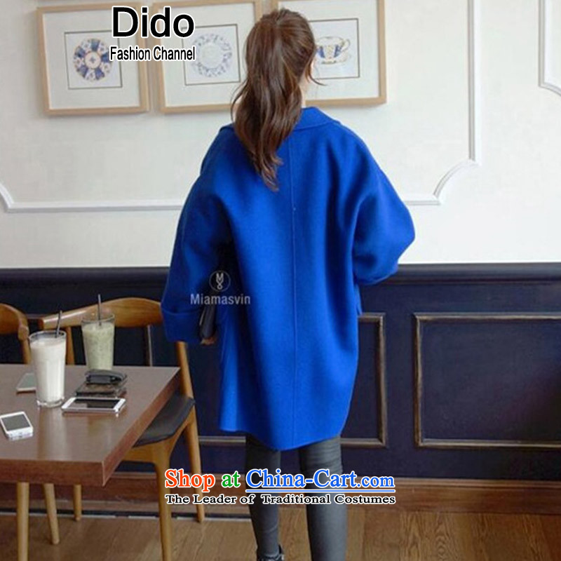 Dido Jacket coat? female gross Korean version of pure color large female thick coat female blue M,dido channel,,, fashion shopping on the Internet