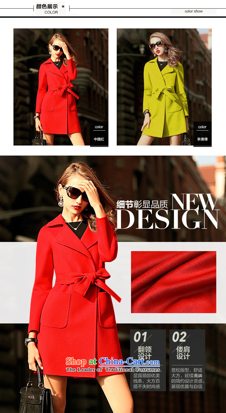Three courses 2015 autumn and winter new high-end gross? female jacket Sau San video thin double-sided cashmere plain manual woolen coat jacket female mustard yellow S picture, prices, brand platters! The elections are supplied in the national character of distribution, so action, buy now enjoy more preferential! As soon as possible.
