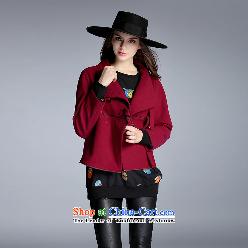 Elizabeth 2015 Western brands and discipline for larger female thick mm Fall/Winter Collections new Korean cloak a wool coat xl jacket PQ6028- gross? wine red 3XL, discipline Windsor shopping on the Internet has been pressed.