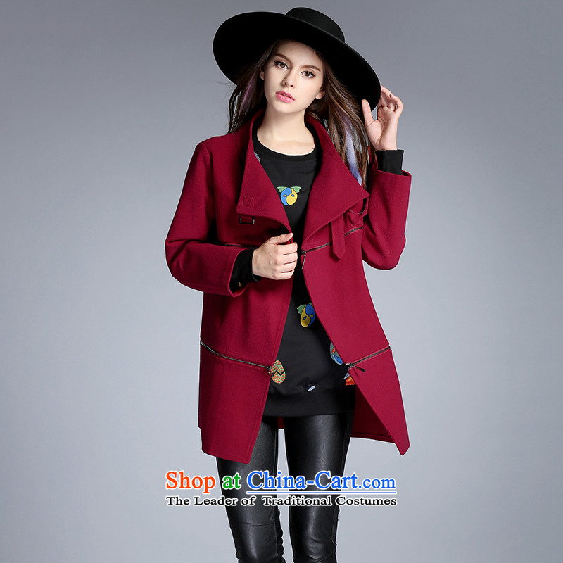 Elizabeth 2015 Western brands and discipline for larger female thick mm Fall/Winter Collections new Korean cloak a wool coat xl jacket PQ6028- gross? wine red 3XL, discipline Windsor shopping on the Internet has been pressed.