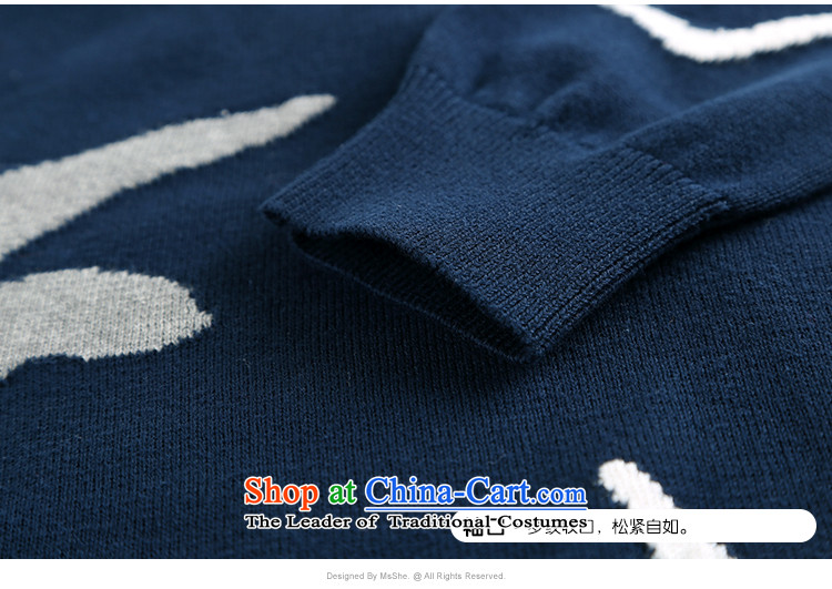 Large numbers of female msshe replace 2015 new fall thick MM long-sleeved pattern with warm sweater pullovers 4573 Blue 4XL Photo, prices, brand platters! The elections are supplied in the national character of distribution, so action, buy now enjoy more preferential! As soon as possible.