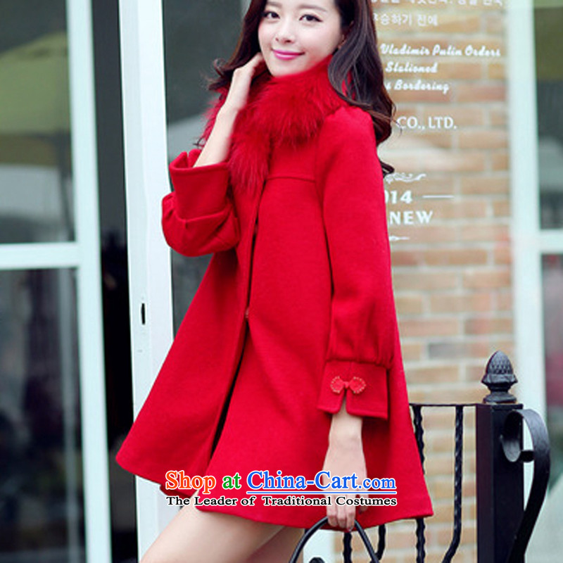 Maximum number of winter clothing bride wedding dress bows services back to door onto pregnant women cloak? jacket thick mm gross video thin coat red?S