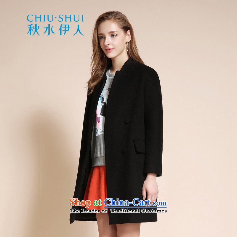 Chaplain who 2015 winter clothing new women's stylish ultra-pure color graphics in wild thin long hair black 155/80A/S, coats?/ The Mai-Mai shopping on the Internet has been pressed.