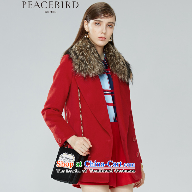 - New shining peacebird Women's Health 2015 winter clothing new products based on the lapel A4AA54312_? coats red L