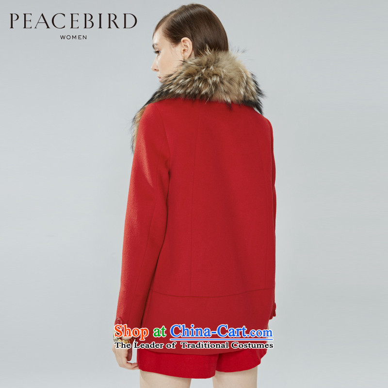 [ New shining peacebird Women's Health 2015 winter clothing new products based on the lapel A4AA54312)? coats red , L PEACEBIRD shopping on the Internet has been pressed.