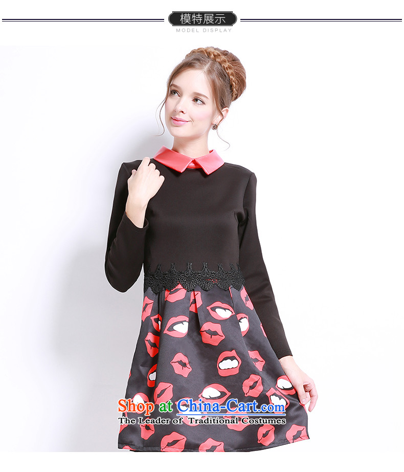 Luo Shani flower code dresses fall thick mm fall to replace xl thick, Hin thin black 4XL Photo) 13235, prices, brand platters! The elections are supplied in the national character of distribution, so action, buy now enjoy more preferential! As soon as possible.