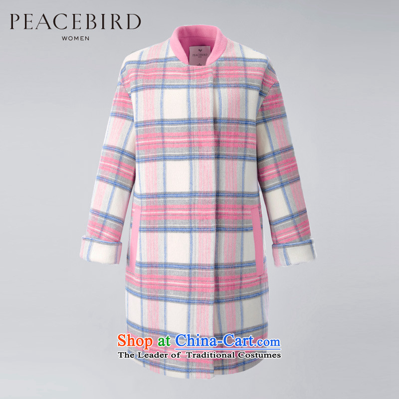 [ New shining peacebird Women's Health 2015 winter clothing new products collar plaid coats A4AA54207 color plaid L, peacebird shopping on the Internet has been pressed.