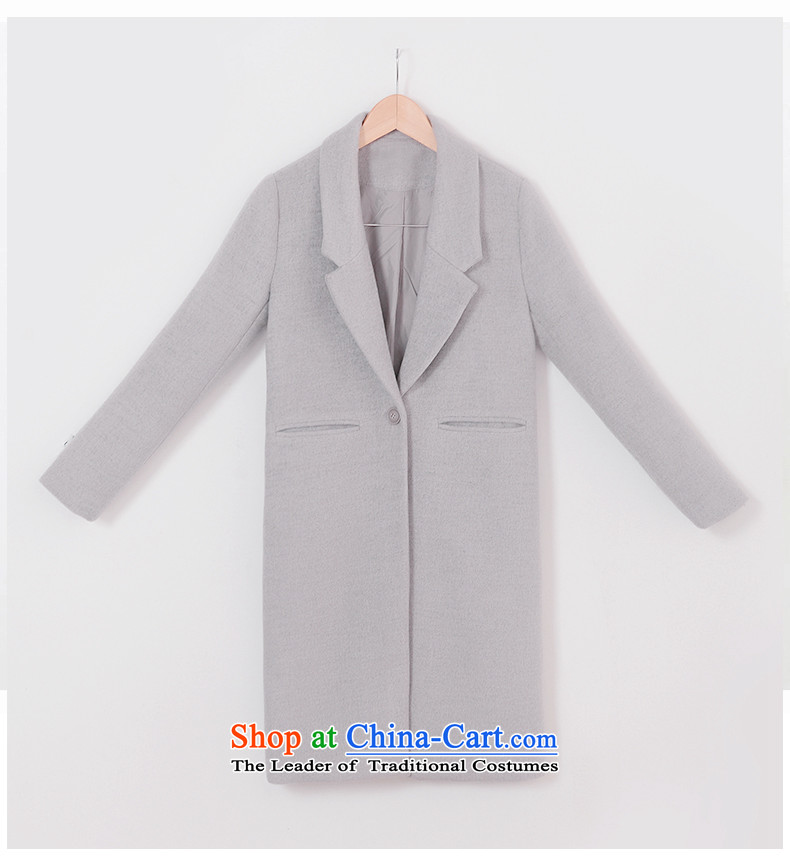 The story about 198 gross 2015 autumn and winter coats female new woolen coat female Korean version of pure colors in the Sau San long winter coats of thick?? jacket women temperament gross gray XL Photo, prices, brand platters! The elections are supplied in the national character of distribution, so action, buy now enjoy more preferential! As soon as possible.