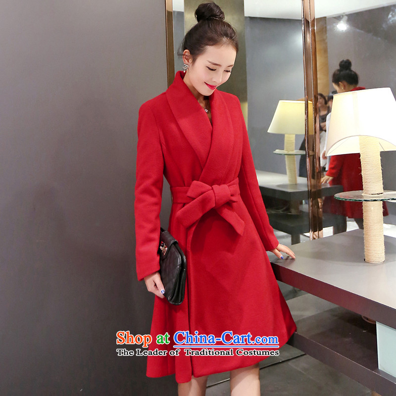 Vacuum foil is Windsor jacket women 2015 winter new products in the women's long Korean thick hair? coats, wool Sau San a wool coat female red , L, serious Windsor shopping on the Internet has been pressed.
