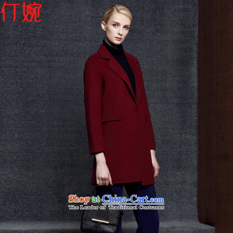 The suspension of the autumn and winter 2015 Yuen new Korean girl in Sau San woolen coat long double-sided gross jacket coat? female cashmere overcoat jacket 1459 red , L, Ding Yuen (wan) , , , ding shopping on the Internet