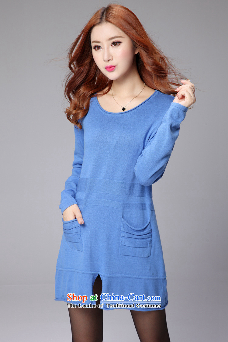 Motome square thick sister larger lady knitted dresses autumn 2015 new) thick MM video thin woolen pullover, forming the skirt the skirt 671 BLUE 3XL recommended weight 140-160 characters catty picture, prices, brand platters! The elections are supplied in the national character of distribution, so action, buy now enjoy more preferential! As soon as possible.
