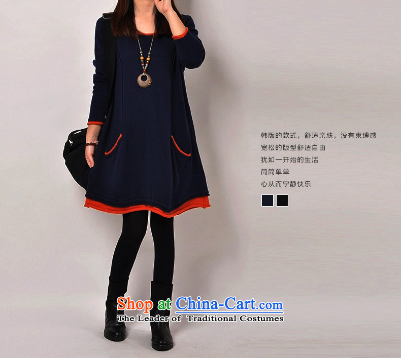 Hiv lemon autumn and winter 2015 on new to increase women's code thick mm winter clothing dresses cotton lint-free thick video and slender Plus), forming the Netherlands Female dress code XXXXL. large Dark Blue Photo, prices, brand platters! The elections are supplied in the national character of distribution, so action, buy now enjoy more preferential! As soon as possible.