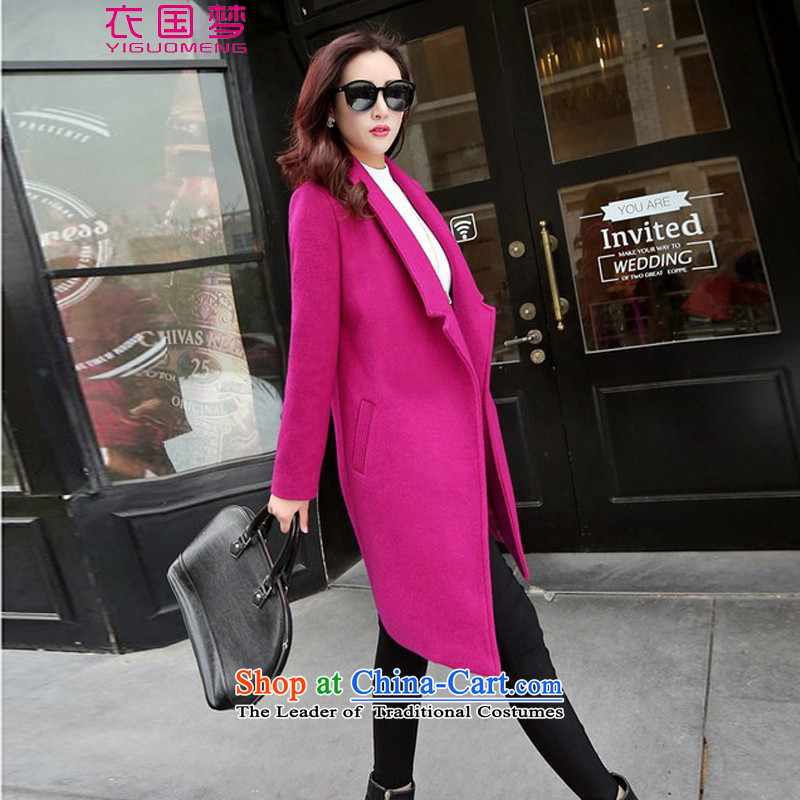 Yi power dream girl 2015 Autumn coat? for women for winter new Korean version in long hair Sau San? 220 RED M female jacket Yi Guo Meng (yiguomeng) , , , shopping on the Internet