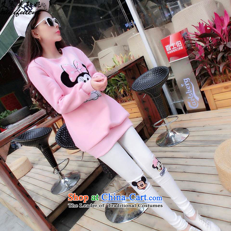 Hiv Yi burfitt to 2015 winter clothing new liberal larger female members of the jacket thick plus lint-free video card t-shirt with thin pants two Kit 6120 pink are code, HIV Yi burfitt be , , , shopping on the Internet