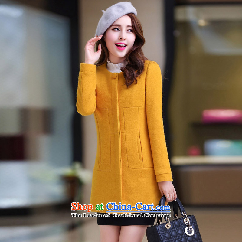 Mr NGAI Shiu-shing, Blair 2015 autumn and winter new gross? female xl in coat long wool Sau San a wool coat female Yellow XL, Mr NGAI Shiu-shing, Blair shopping on the Internet has been pressed.