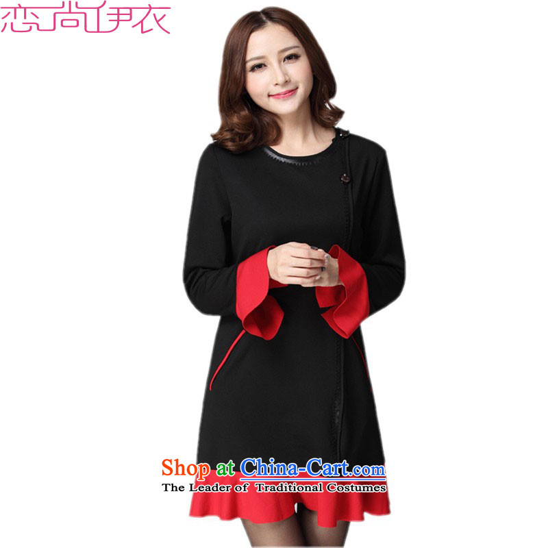 The Korean version of the new 2015 extra women fall thick mm sister replacing video thin dresses to stylish niba cuff Sau San OL short skirt wear skirts5XL red160-175 about Jin
