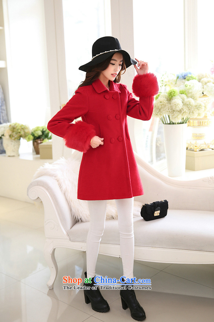 Gross coats women o-star? 2015 autumn and winter new Korean version in the Sau San long larger women's gross overcoat and women? red XL Photo, prices, brand platters! The elections are supplied in the national character of distribution, so action, buy now enjoy more preferential! As soon as possible.