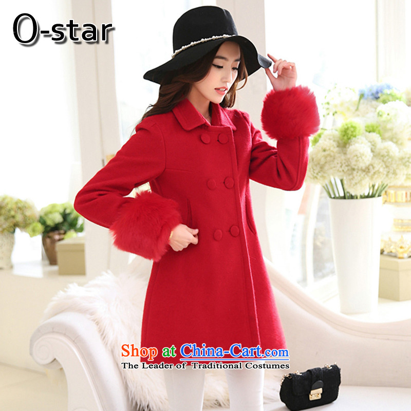  Gross coats women o-star? 2015 autumn and winter new Korean version in the Sau San long larger women's gross overcoat and women? red Xl,o-star,,, shopping on the Internet