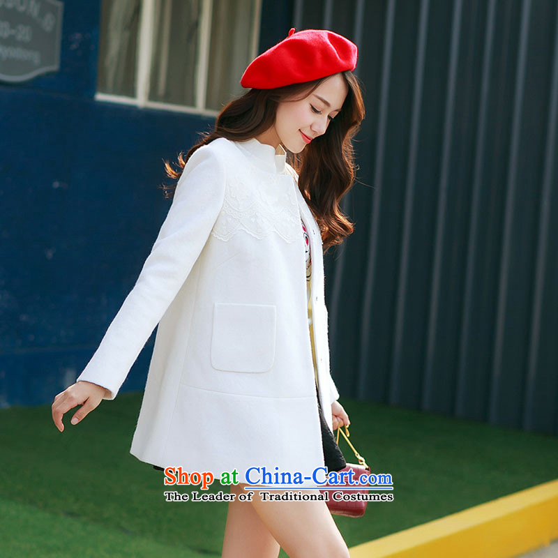 Christy Love 2015 Autumn replacing the new Korean version of Sau San a wool coat lace in long hair? D2903 female white M coat spot, Christy Love , , , shopping on the Internet