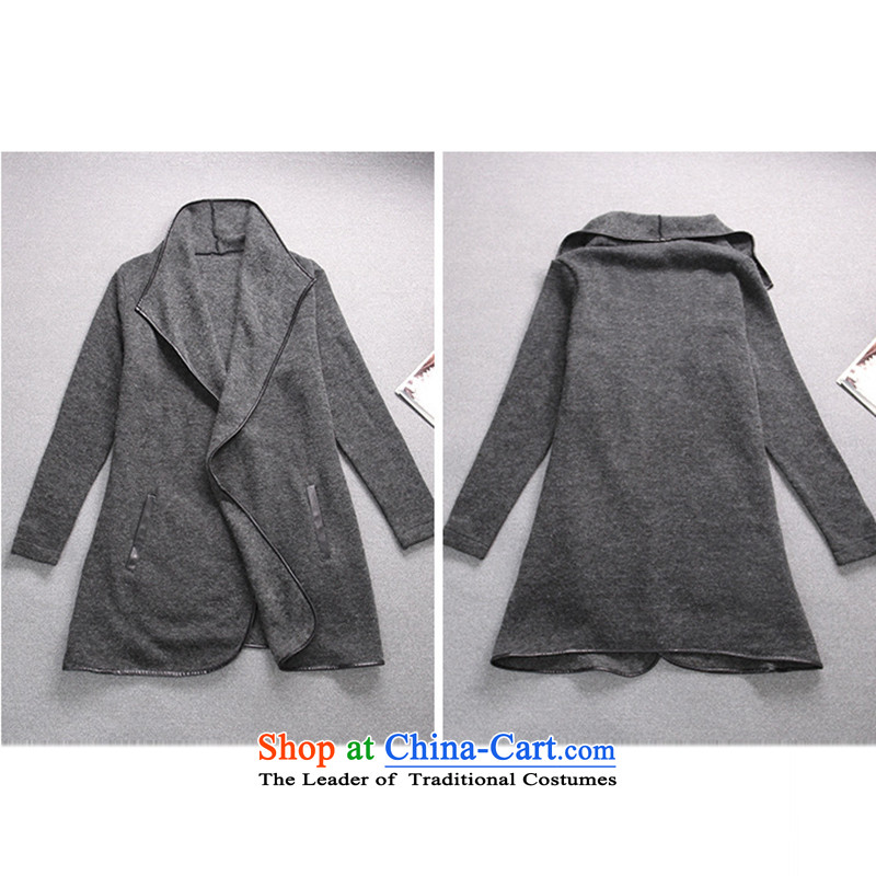 Find large Cayman Women 2015 autumn and winter new Korean L-5xl Sau San display long wool textile frock overcoat jacket gray 4XL, gross? Find Cayman , , , shopping on the Internet