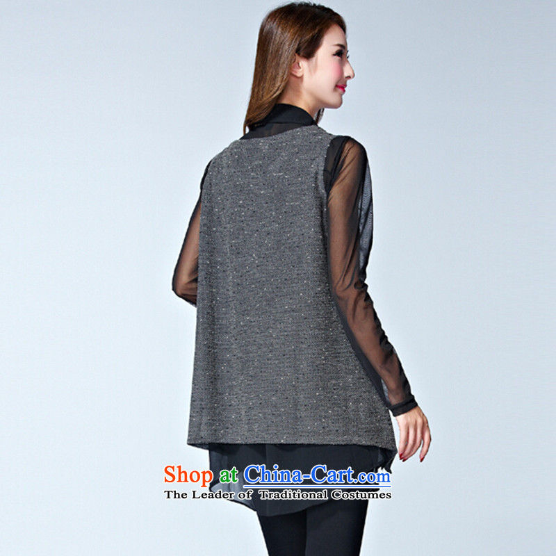 Elisabeth wa concluded card large sweater female increased to 2015 won version and thick clothes female autumn forming the mm thick sister replacing two kits for larger knitted gray XXL suitable for 120 to 140 catties of fat, Elisabeth wa concluded card (