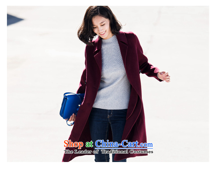 She Pool 2015 Autumn new for women pure color wild reverse collar double row is long woolen coat T54059 wine red M picture, prices, brand platters! The elections are supplied in the national character of distribution, so action, buy now enjoy more preferential! As soon as possible.