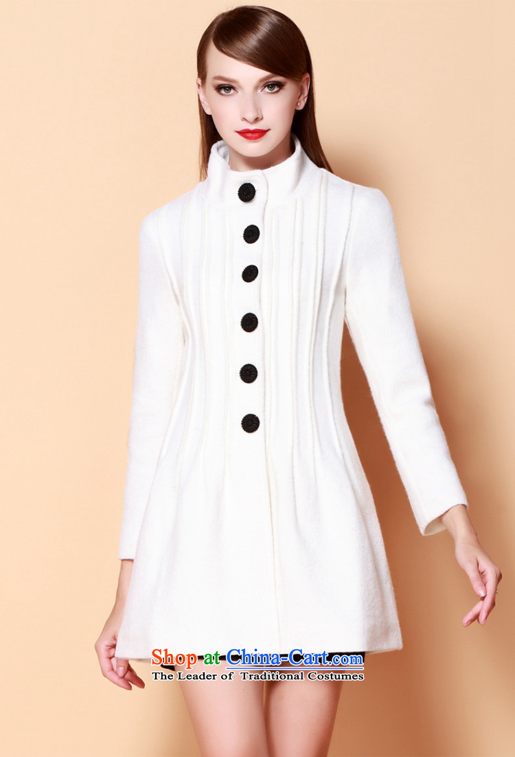 Onebuye pure color autumn and winter Sau San video thin collar single row is long hair white jacket coat? M picture, prices, brand platters! The elections are supplied in the national character of distribution, so action, buy now enjoy more preferential! As soon as possible.